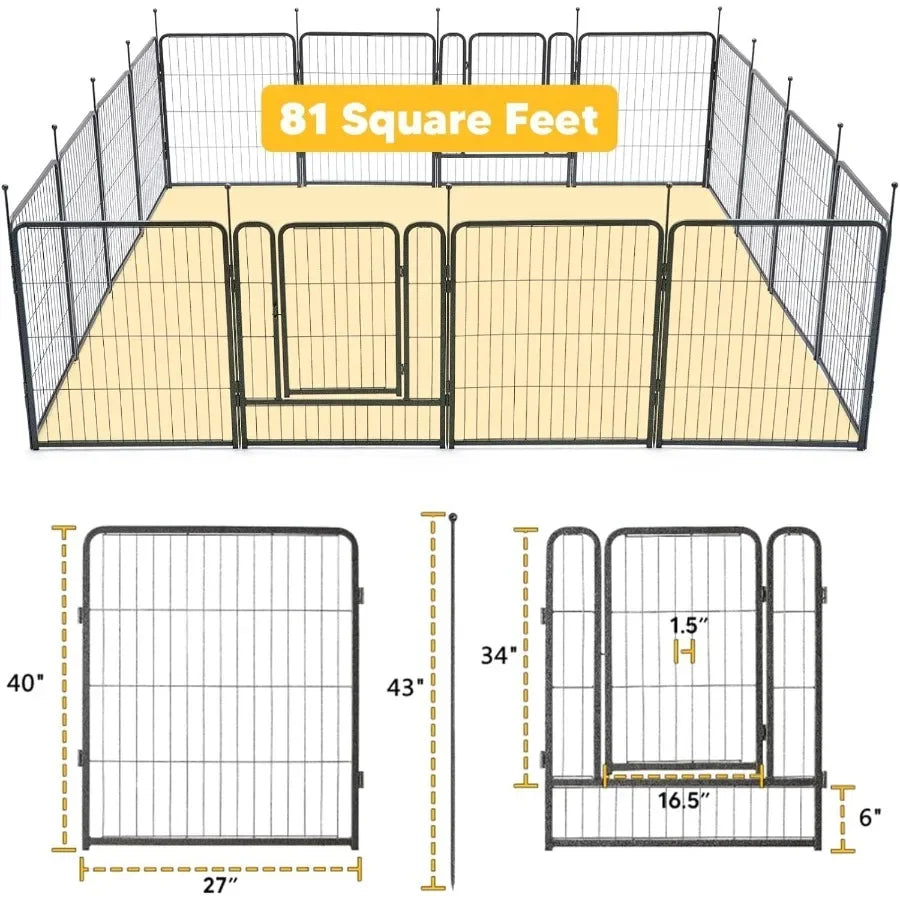 101.6cm 16-Piece Outdoor Dog Playpen