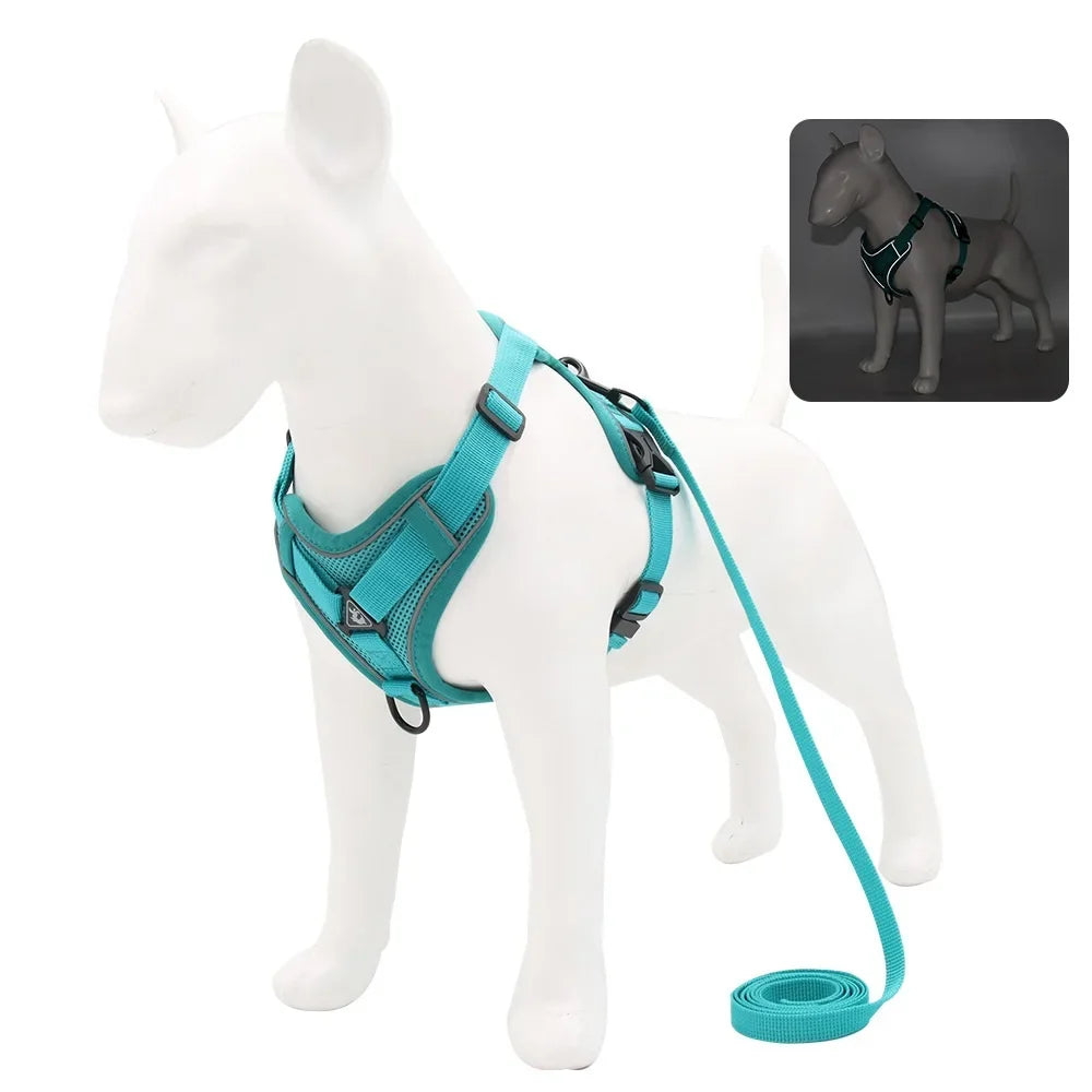 Adjustable Reflective Dog Harness with Leash