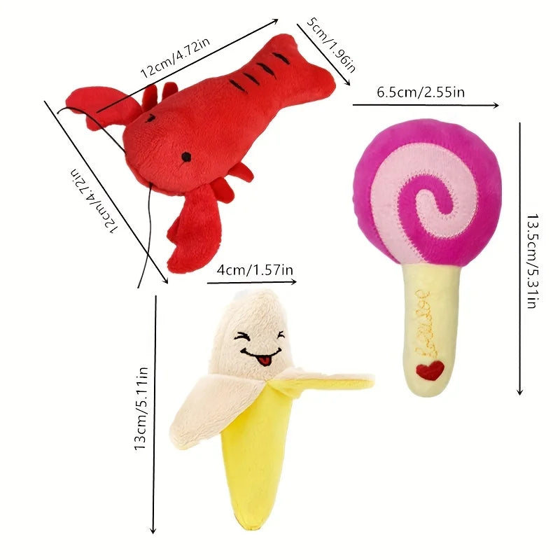 Plush Squeaky Puppy Chew Toys Set