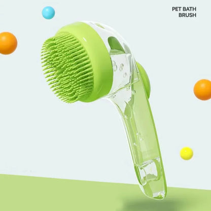 2-in-1 Long Handle Pet Bath Brush with Dispenser