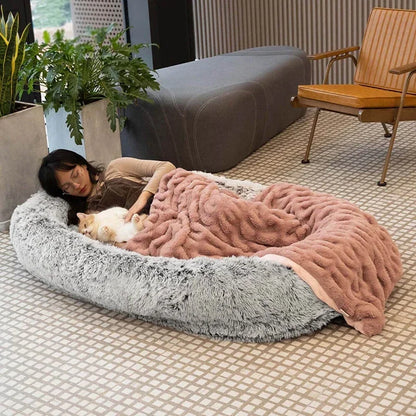 Large Winter Warm Plush Dog Bed