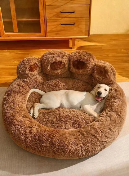 Cute Bear Paw Plush Dog & Cat Bed