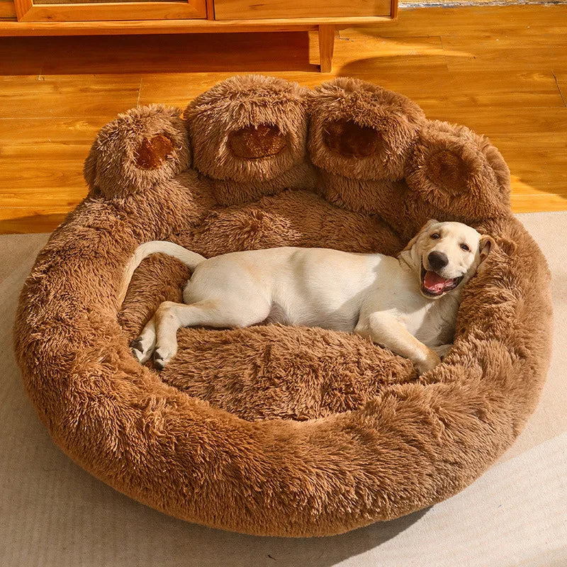 Cute Bear Paw Plush Dog & Cat Bed