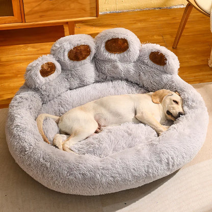 Cute Bear Paw Plush Dog & Cat Bed