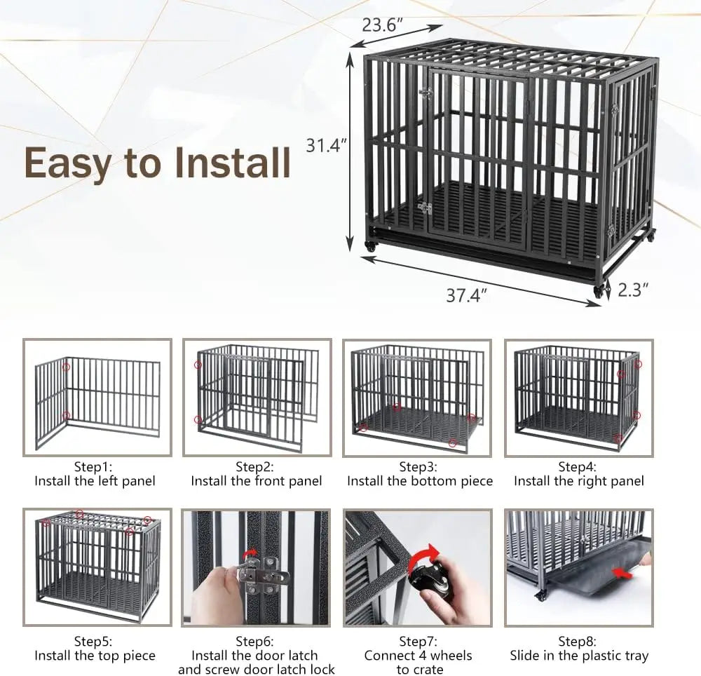 42-Inch Heavy Duty Metal Dog Crate