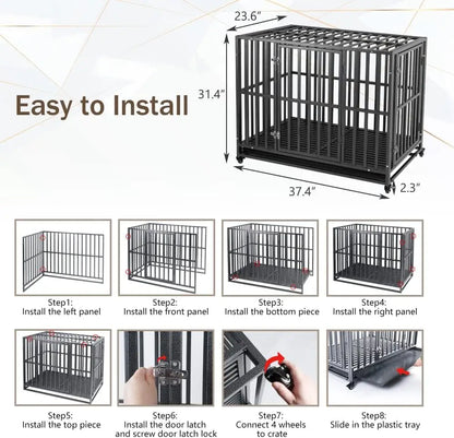 42-Inch Heavy Duty Metal Dog Crate