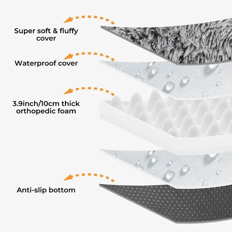 Large Winter Warm Plush Dog Bed