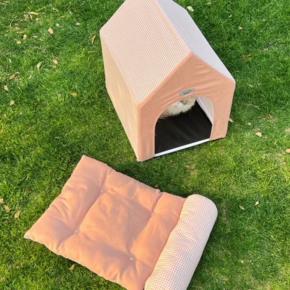 Foldable Winter Warm Pet House Bed