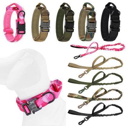 Heavy Duty Tactical Dog Collar Leash Set
