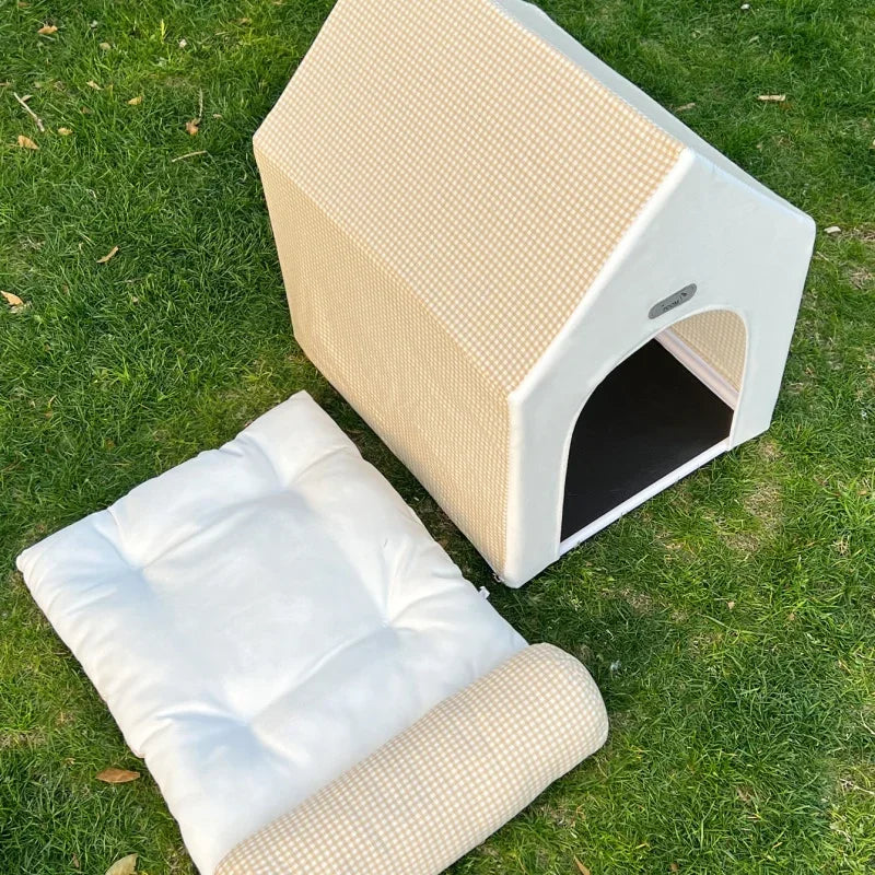 Foldable Winter Warm Pet House Bed