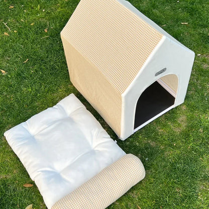 Foldable Winter Warm Pet House Bed