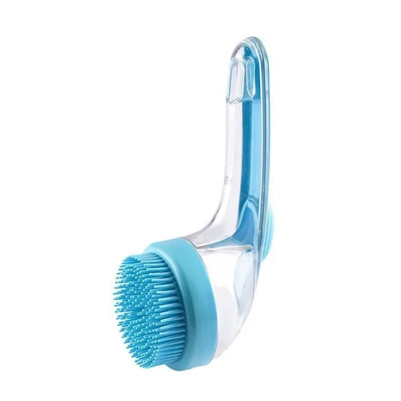 2-in-1 Long Handle Pet Bath Brush with Dispenser