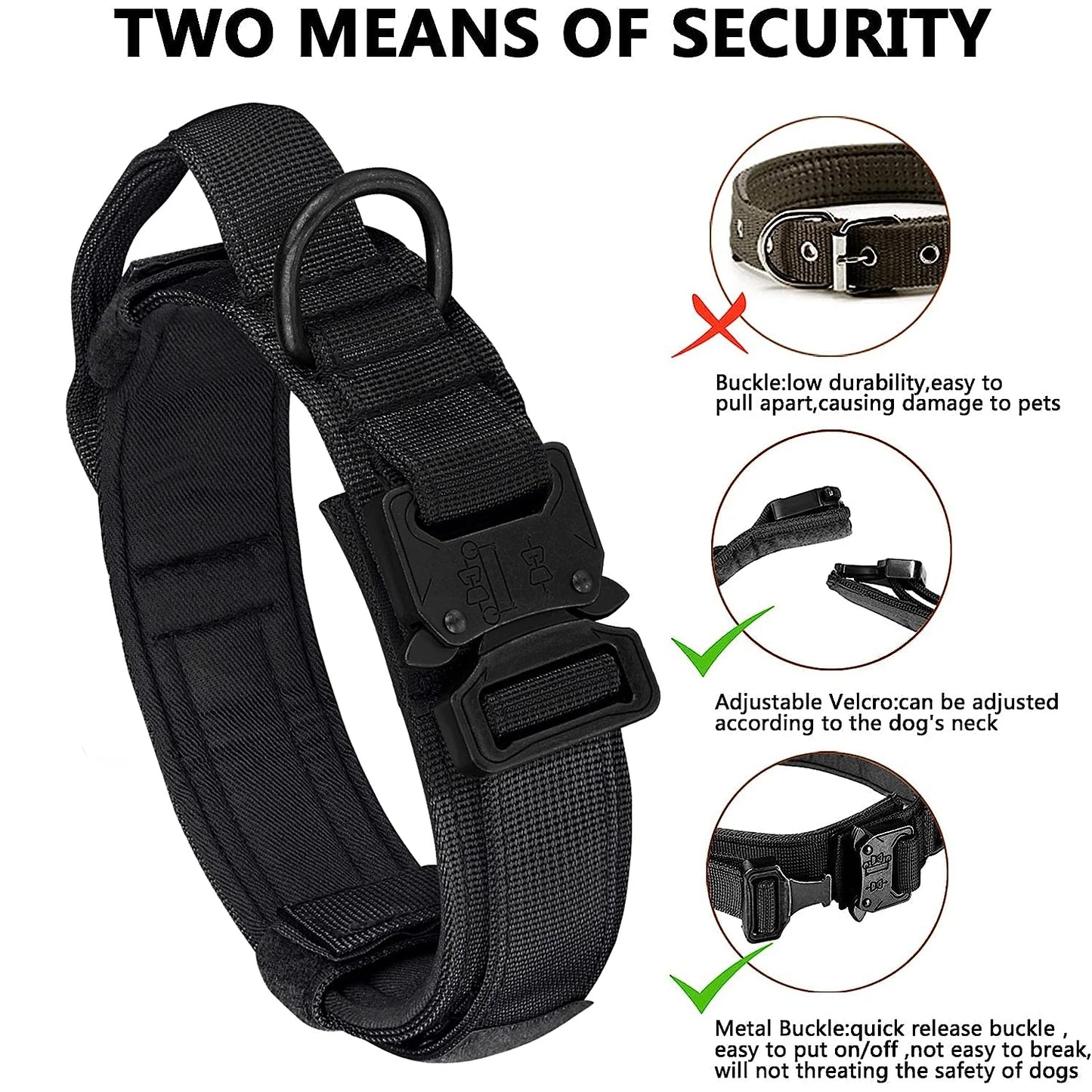 Heavy Duty Tactical Dog Collar Leash