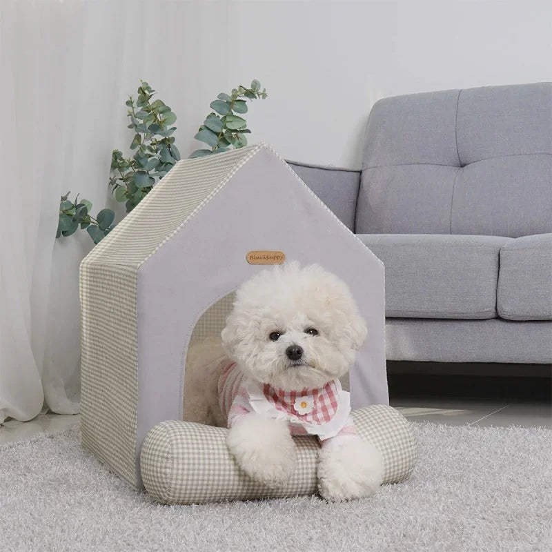 Foldable Winter Warm Pet House Bed