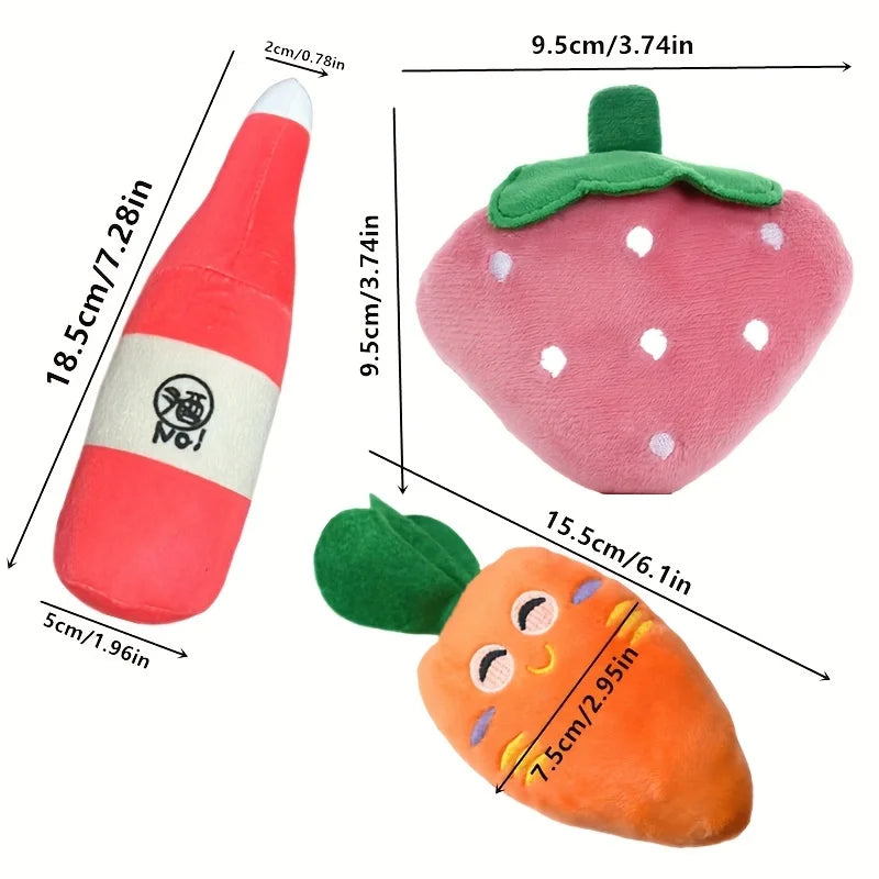 Plush Squeaky Puppy Chew Toys Set