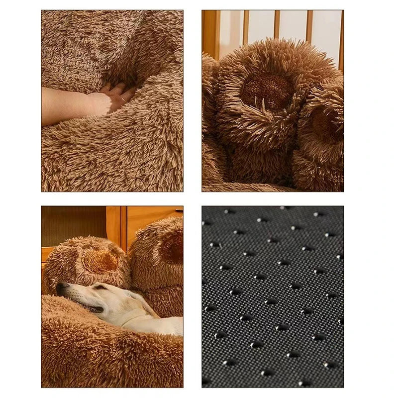 Cute Bear Paw Plush Dog & Cat Bed