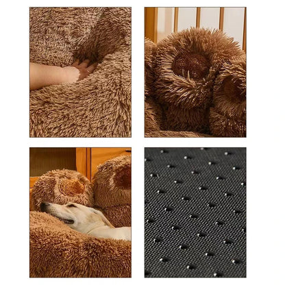 Cute Bear Paw Plush Dog & Cat Bed