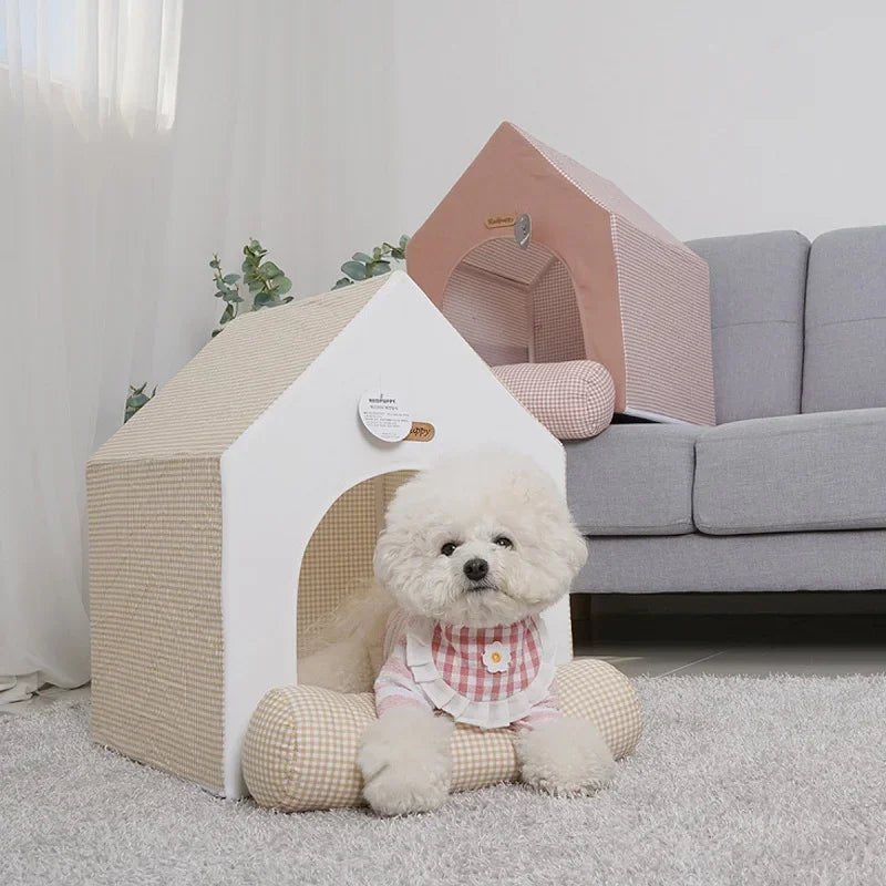 Foldable Winter Warm Pet House Bed