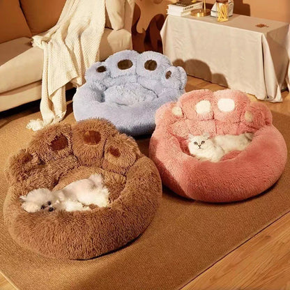 Cute Bear Paw Plush Dog & Cat Bed