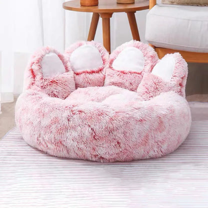 Cute Bear Paw Plush Dog & Cat Bed
