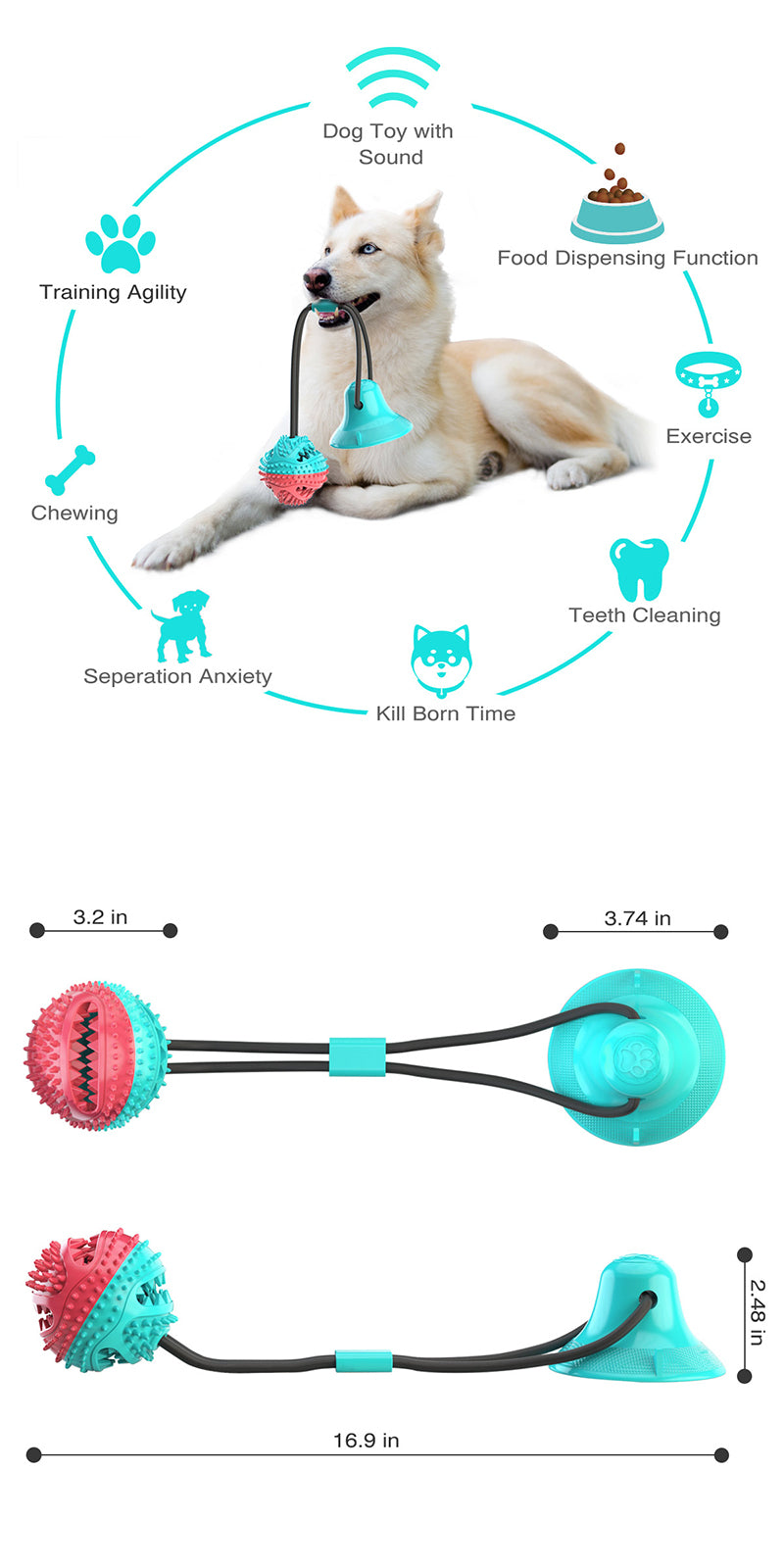 Interactive Suction Rope Dog Chew Toy