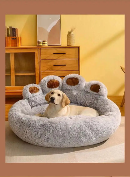 Cute Bear Paw Plush Dog & Cat Bed