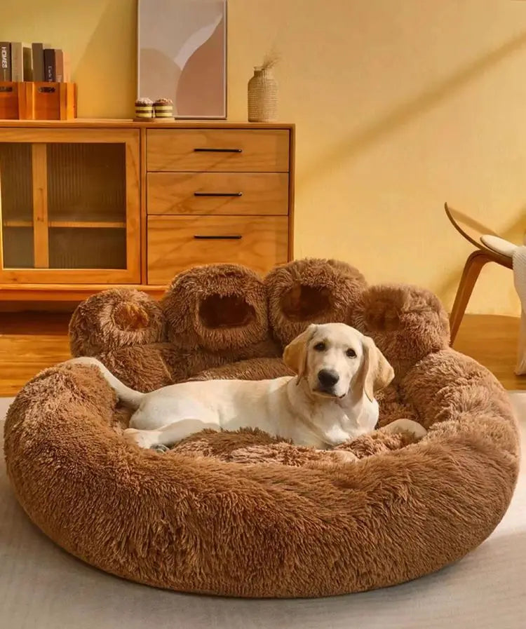 Cute Bear Paw Plush Dog & Cat Bed