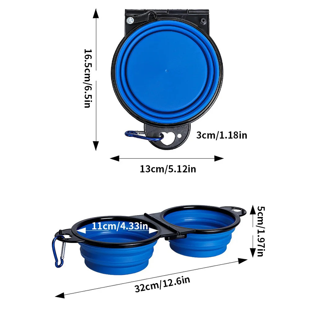 2-in-1 Foldable Travel Dog Bowl