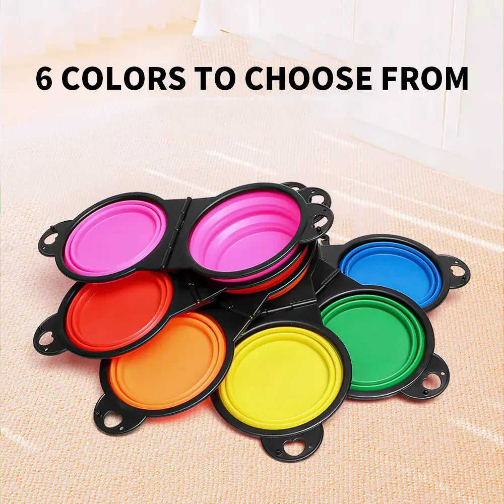 2-in-1 Foldable Travel Dog Bowl