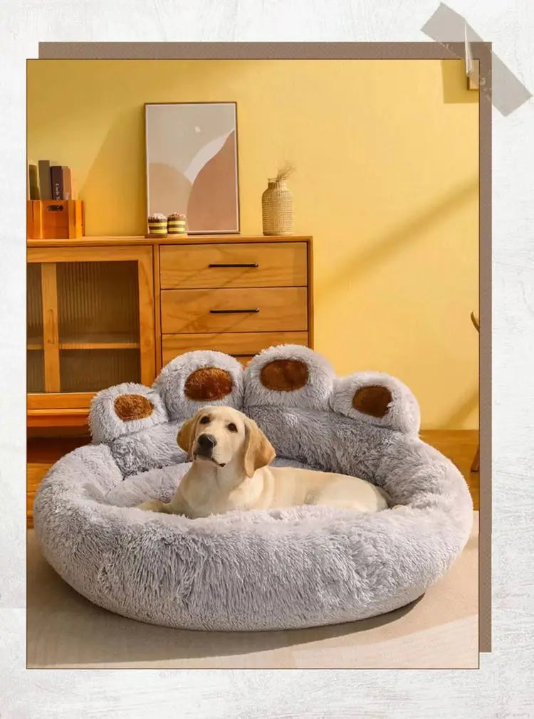 Cute Bear Paw Plush Dog & Cat Bed