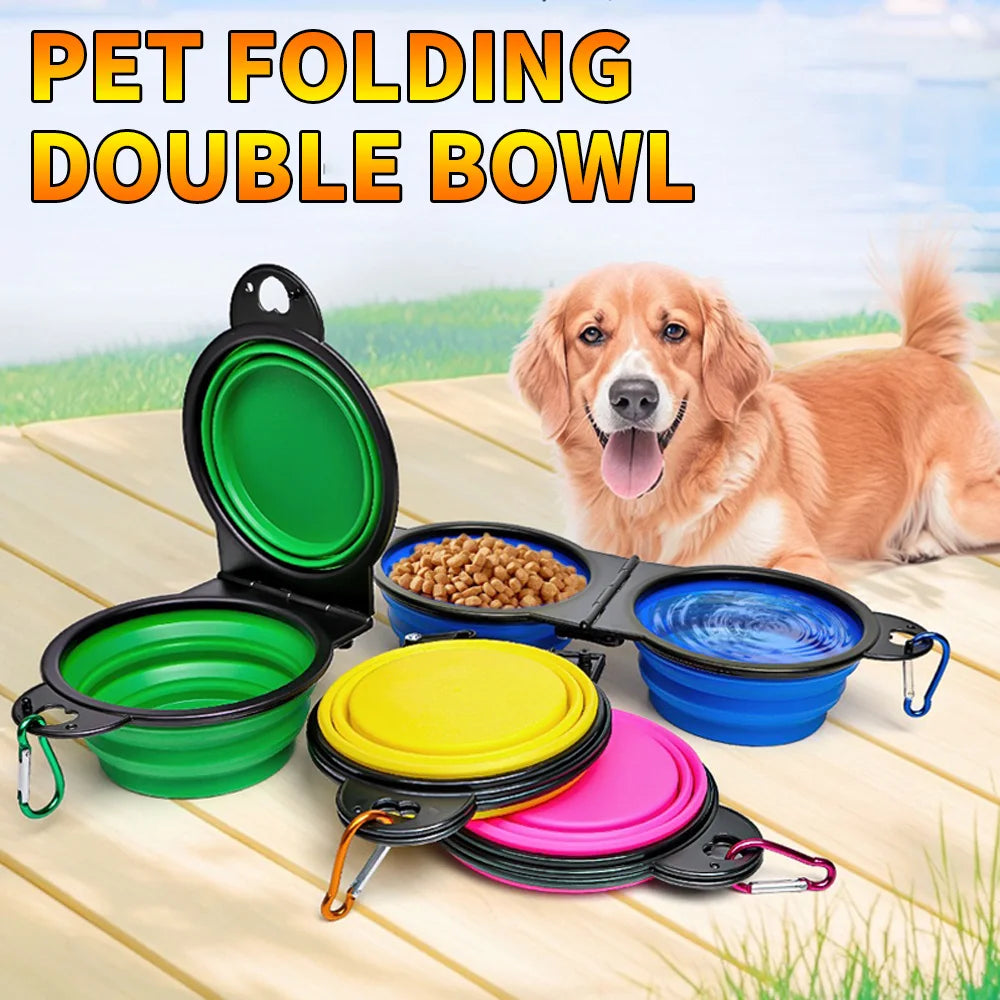 2-in-1 Foldable Travel Dog Bowl