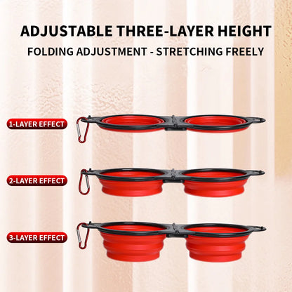 2-in-1 Foldable Travel Dog Bowl