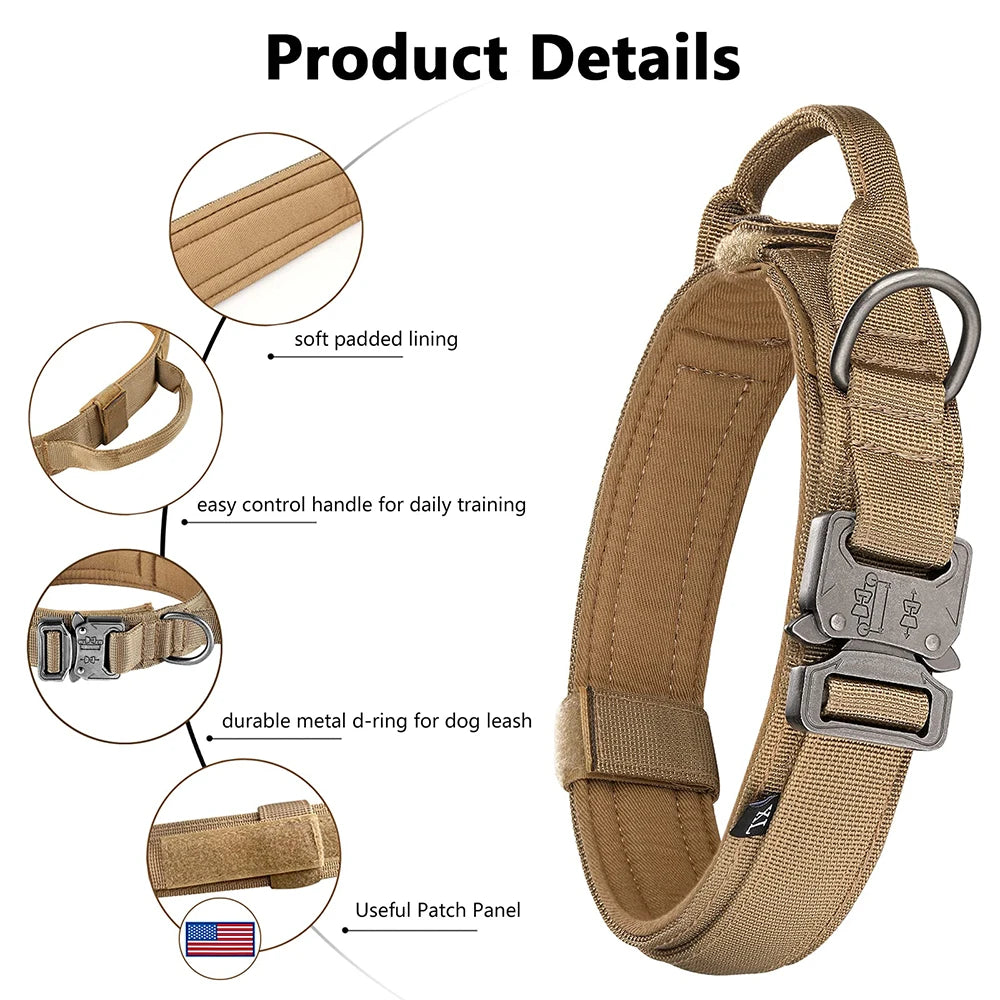 Heavy Duty Tactical Dog Collar Leash Set