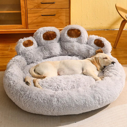 Cute Bear Paw Plush Dog & Cat Bed