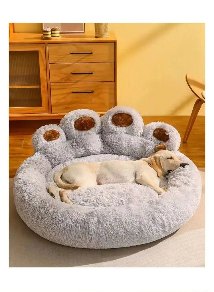 Cute Bear Paw Plush Dog & Cat Bed