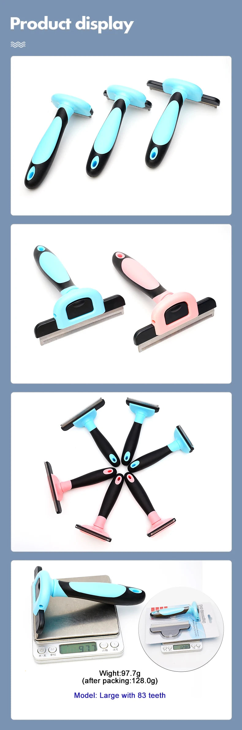 Stainless Steel Dematting Comb for Pets