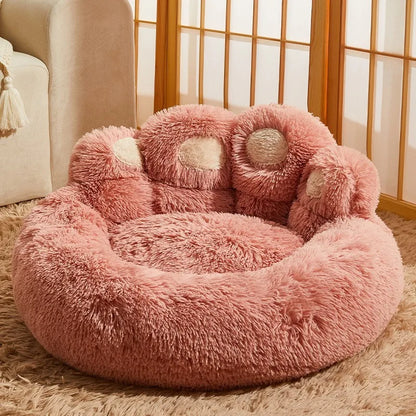 Cute Bear Paw Plush Dog & Cat Bed