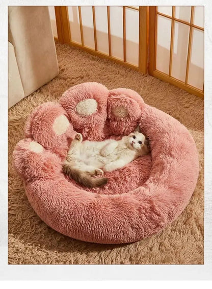 Cute Bear Paw Plush Dog & Cat Bed