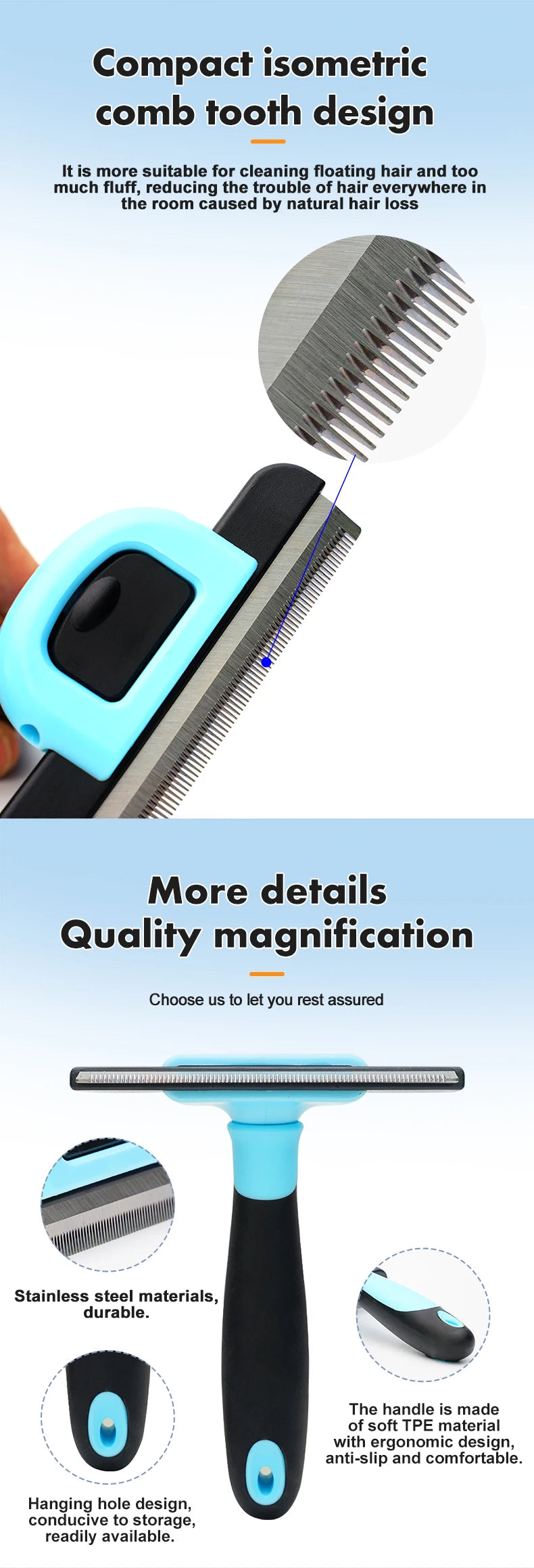 Stainless Steel Dematting Comb for Pets