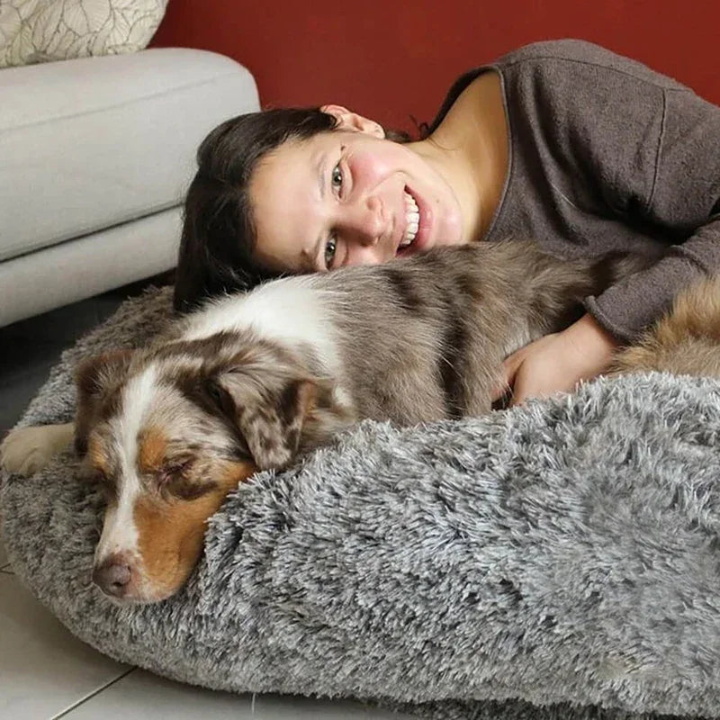 Large Winter Warm Plush Dog Bed