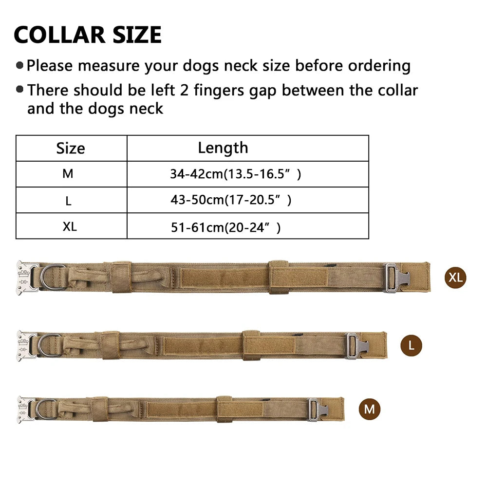 Heavy Duty Tactical Dog Collar Leash Set