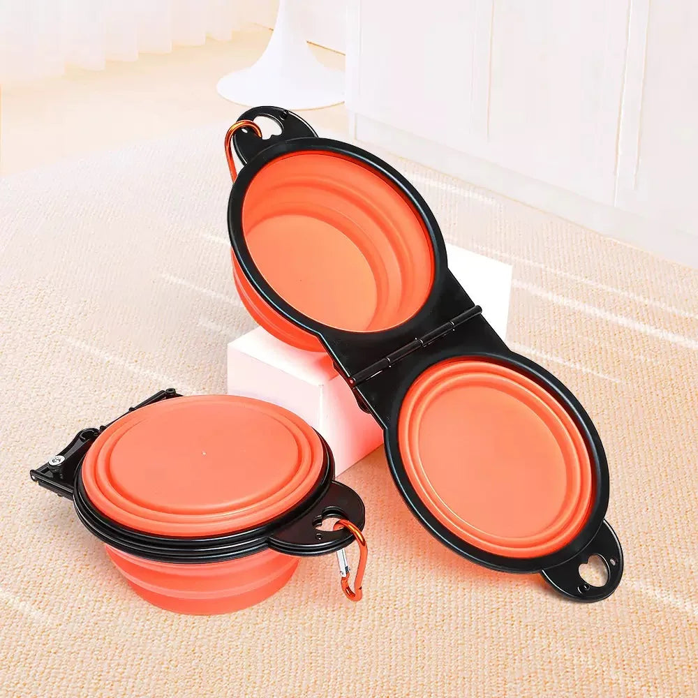 2-in-1 Foldable Travel Dog Bowl