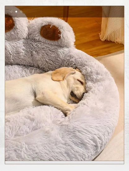 Cute Bear Paw Plush Dog & Cat Bed
