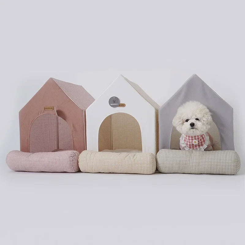 Foldable Winter Warm Pet House Bed